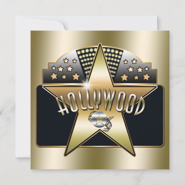 Golden Old Hollywood Typografie Retro Einladung (Vorderseite)