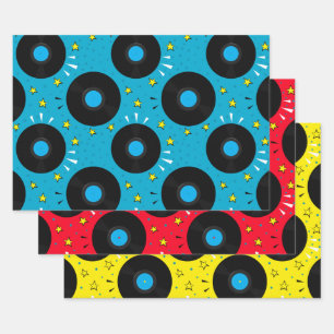 Golden Oldie Retro Vinyl Platten Geschenkpapier Set