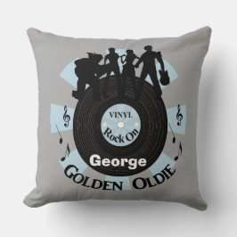Golden Oldie Vinyl Platten Rock on Personalisiert Kissen