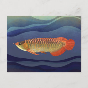 Golden Orange Arowana Fisch Exquisite Postkarte