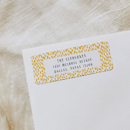 Golden Orange Dashing Return Address Label