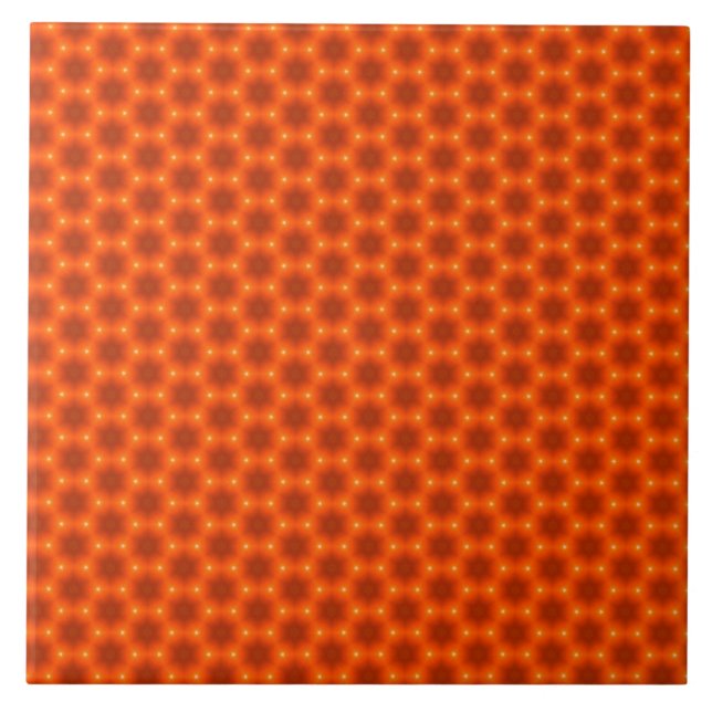 Golden Orange Honeycomb Hexagon Muster Fliese (Vorderseite)