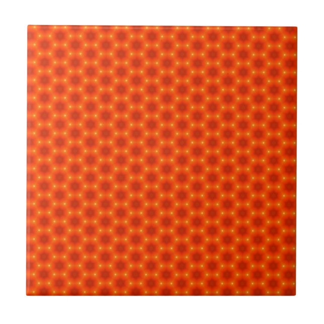 Golden Orange Honeycomb Hexagon Muster Fliese (Vorderseite)