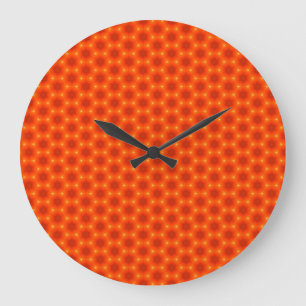 Golden Orange Honeycomb Hexagon Muster Große Wanduhr