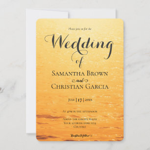 Golden Orange Sommermeere Hochzeit Einladung