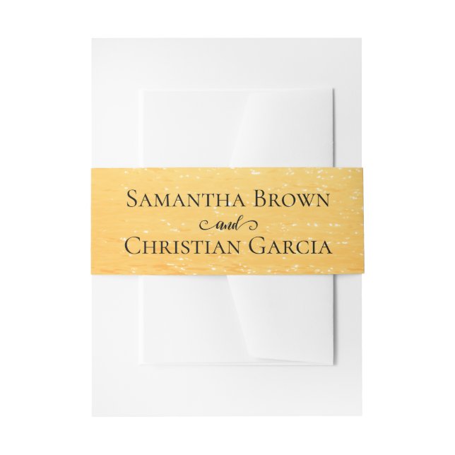 Golden Orange Sommermeere Hochzeit Einladungsbanderole (Vorderseite Beispiel)