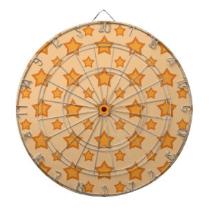 Golden Orange Stars Pattern Dartscheibe