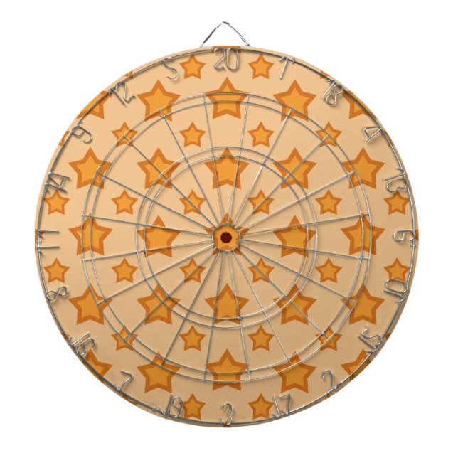 Golden Orange Stars Pattern Dartscheibe (vorne)