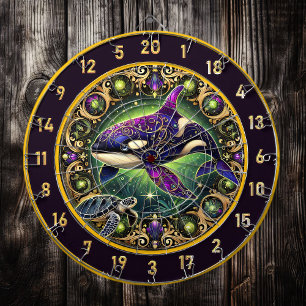 Golden Orca Turtle Lodge Wandkunst Dartscheibe