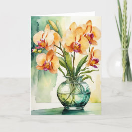 Golden Orchid Dankeskarte