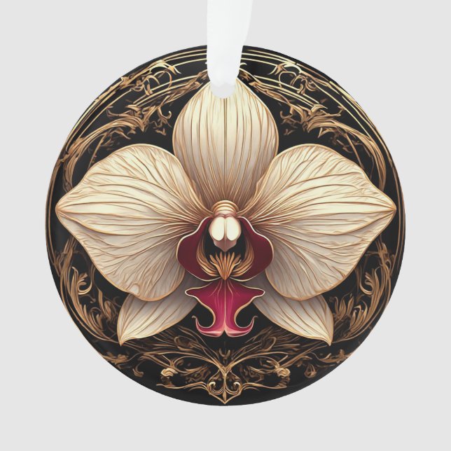 Golden Orchid Design Ornament (Vorderseite)