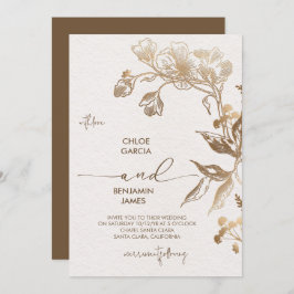Golden Orchid Wedding Einladung