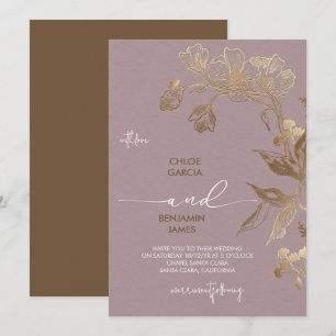 Golden Orchid Wedding Einladung