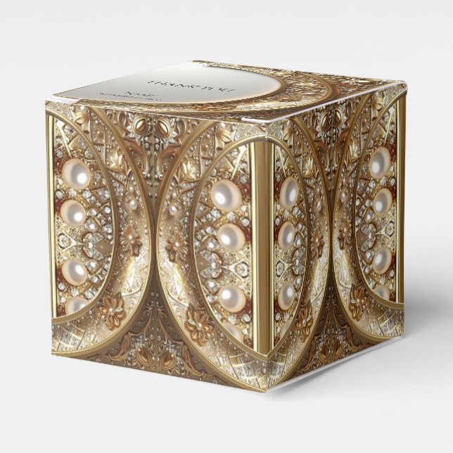 Golden Ornate Favor Box Geschenkschachtel (Vorderseite)