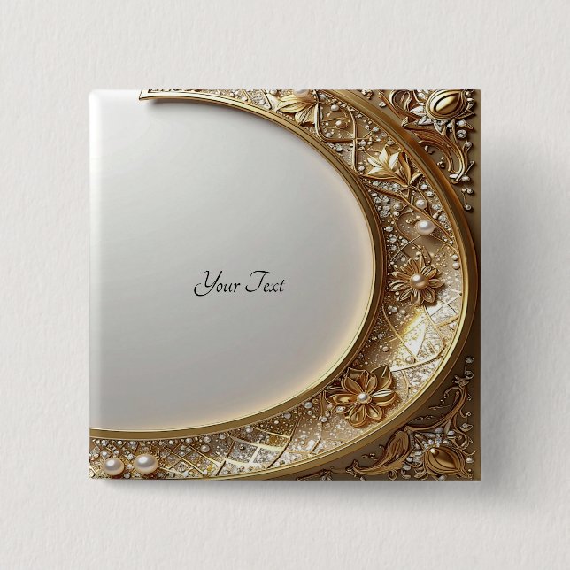 Golden Ornate Frame Button (Vorderseite)