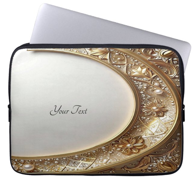Golden Ornate Frame Laptop Sleeve (Vorderseite)