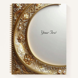 Golden Ornate Frame Notebook Notizbuch