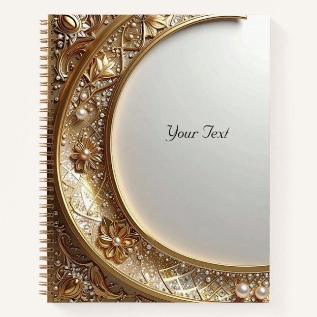 Golden Ornate Frame Notebook Notizbuch (Vorderseite)