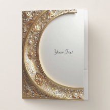 Golden Ornate Frame Pocket Folder
