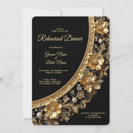 Golden Ornate Frame Rehearsal Dinner Einladung