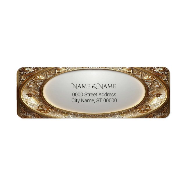 Golden Ornate Frame Return Address Label (Vorne)