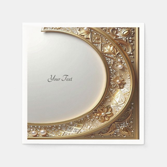 Golden Ornate Frame Serviette (Vorderseite)