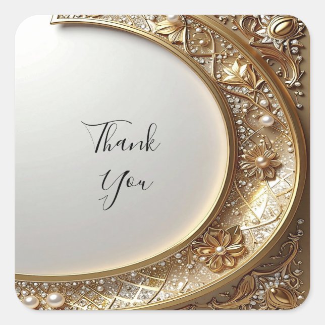 Golden Ornate Frame Sticker (Vorderseite)
