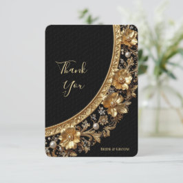 Golden Ornate Frame Thank You Card Dankeskarte