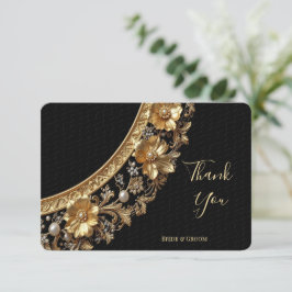 Golden Ornate Frame Thank You Card Dankeskarte