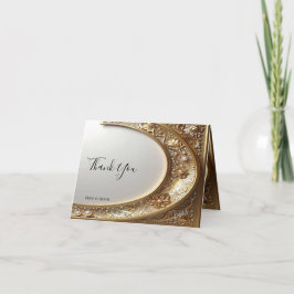 Golden Ornate Frame Thank You Card Dankeskarte