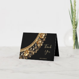 Golden Ornate Frame Thank You Card Dankeskarte