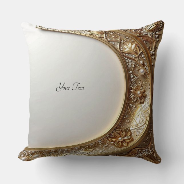 Golden Ornate Frame Throw Pillow Kissen (Vorderseite)