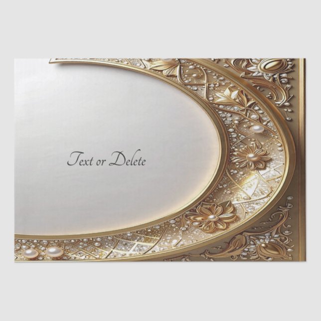 Golden Ornate Frame Tissue Paper Seidenpapier (Vorderseite)
