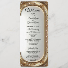 Golden Ornate Frame Wedding Program Programm