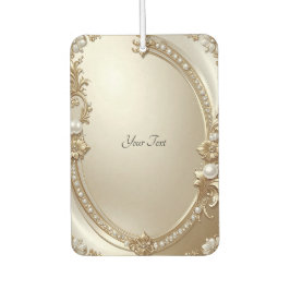 Golden Ornate Frame with Pearls Air Freshener Autolufterfrischer