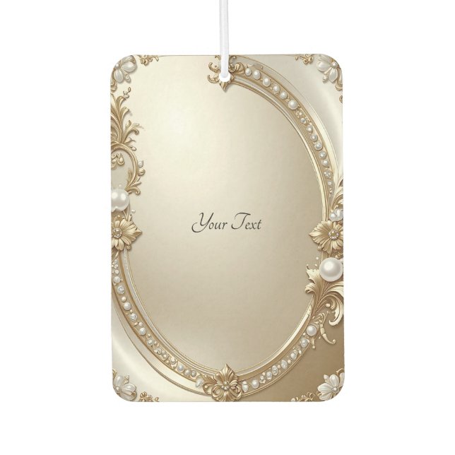 Golden Ornate Frame with Pearls Air Freshener Autolufterfrischer (Vorderseite)