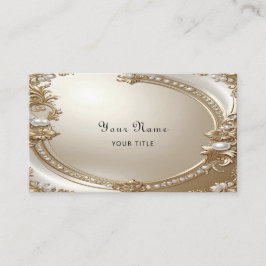 Golden Ornate Frame with Pearls Business Card Visitenkarte