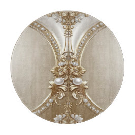 Golden Ornate Frame with Pearls Cutting Board Schneidebrett