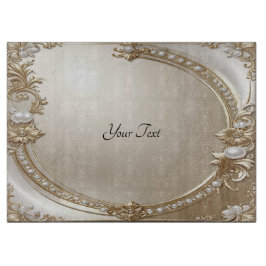 Golden Ornate Frame with Pearls Cutting Board Schneidebrett