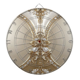 Golden Ornate Frame with Pearls Dartboard Dartscheibe
