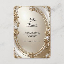 Golden Ornate Frame with Pearls Detail Enclosure Begleitkarte