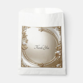Golden Ornate Frame with Pearls Favor Bag Geschenktütchen