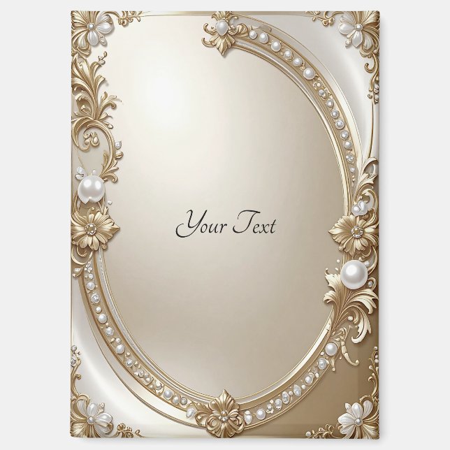 Golden Ornate Frame with Pearls Magnet (Vorderseite)