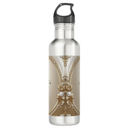 Golden Ornate Frame with Pearls Water Bottle Edelstahlflasche