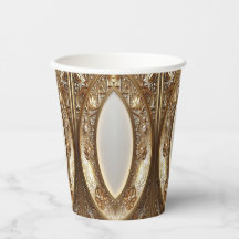 Golden Ornate Paper Cups