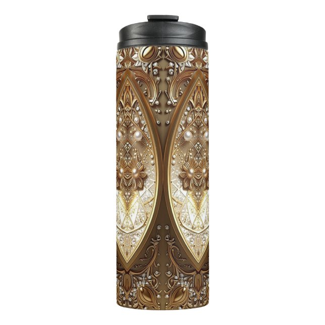 Golden Ornate Thermal Tumbler Thermosbecher (Vorderseite)