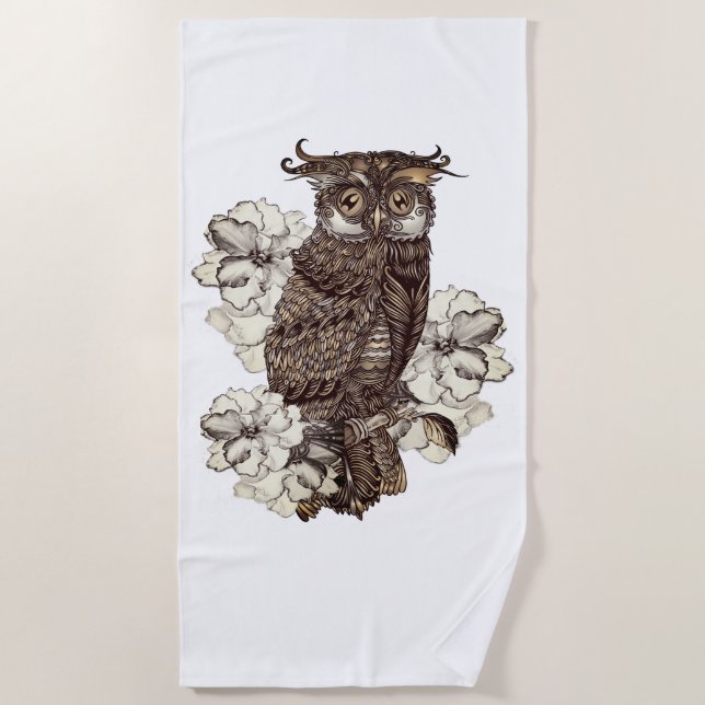 Golden Owl Cream Strandtuch (Vorderseite)