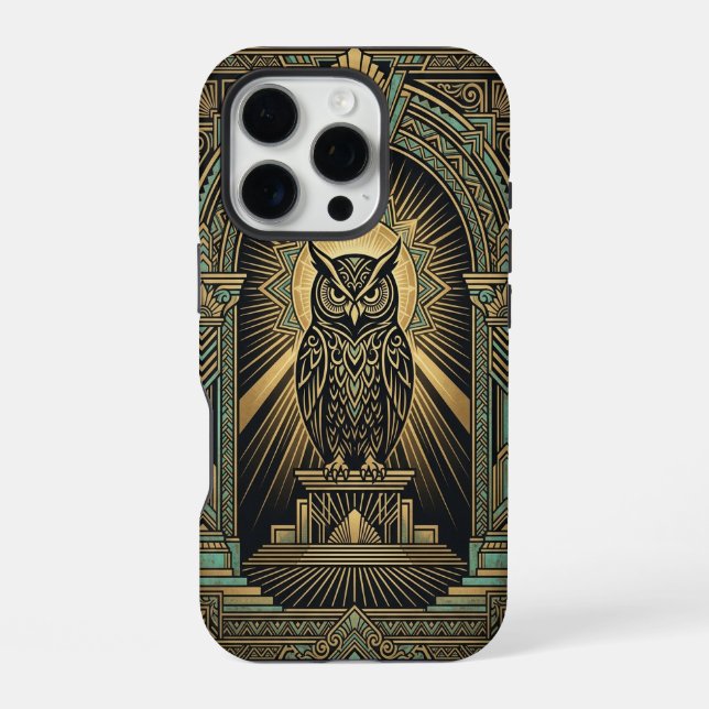 Golden Owl Guardian | iPhone 16 Pro Hülle (Rückseite)
