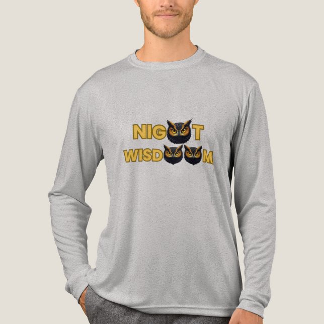 Golden Owl Icon – Minimal Night Wisdom  Tri-Blend Shirt (Vorderseite)