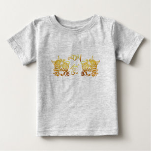 Golden Ox Paper-Schnitt Chinesisches Neujahr 2021  Baby T-shirt